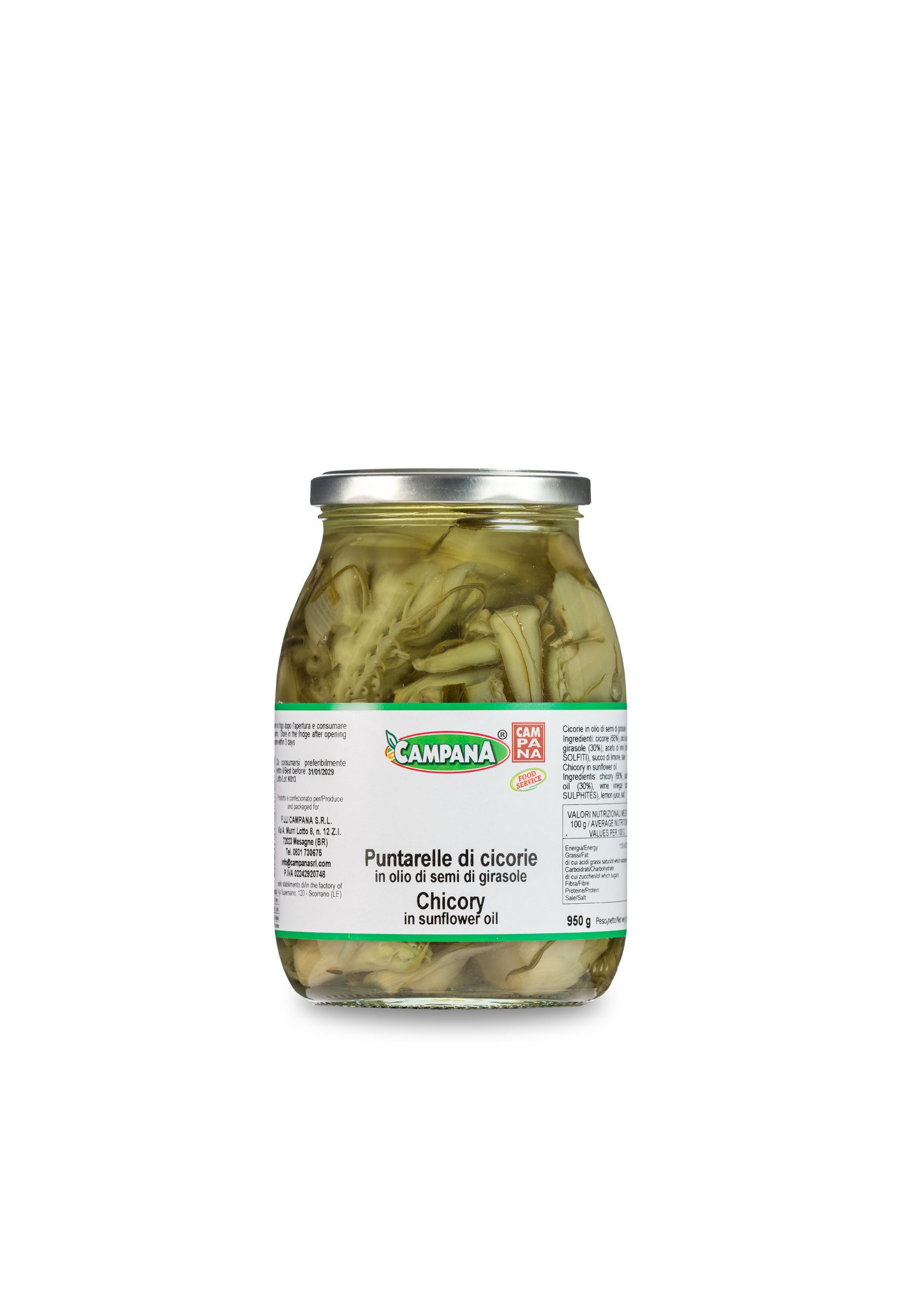 Puntarelle di cicorie in osg - 1062 ml | Campana Srl